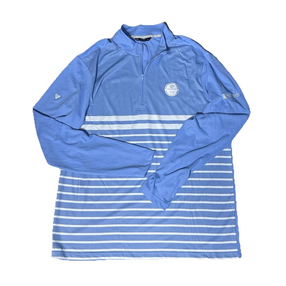 Levelwear Golf 1/4 Zip Pullover Mens XL Blue Performance Country Club Logo
